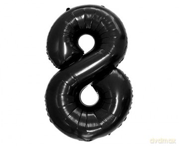 Balon foliowy B&C cyfra 8, czarna 92 cm