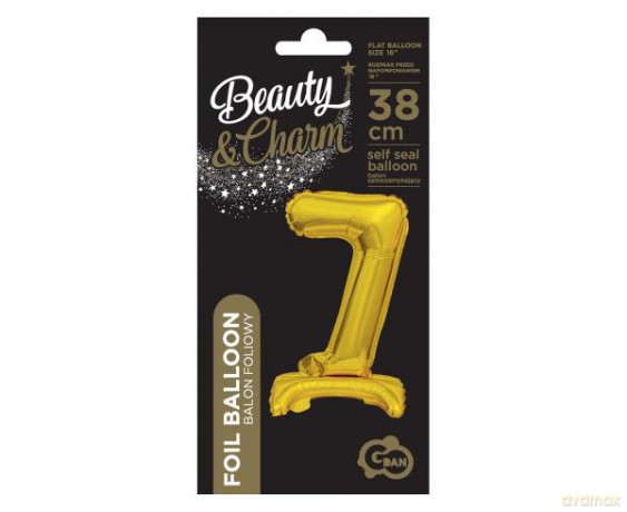 Balon foliowy B&C Cyfra stojaca "7" złota 38 cm