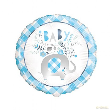 Balon foliowy Blue Floral Elephant 18"
