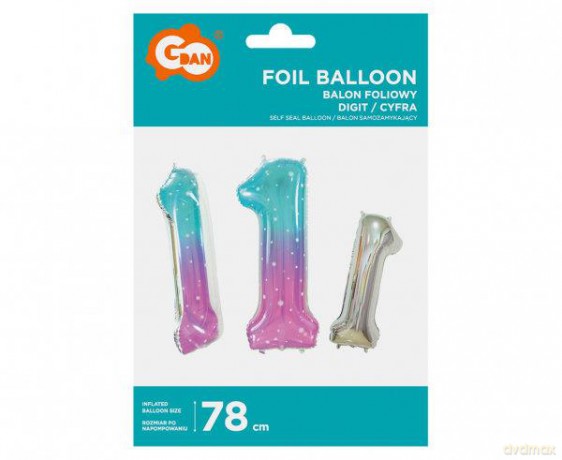 Balon foliowy Cyfra 1 Kosmos 78 cm BC-HKS1