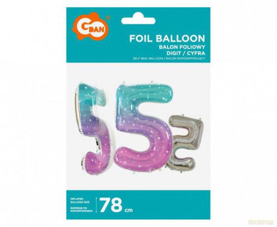 Balon foliowy Cyfra 5 Kosmos 78 cm BC-HKS5