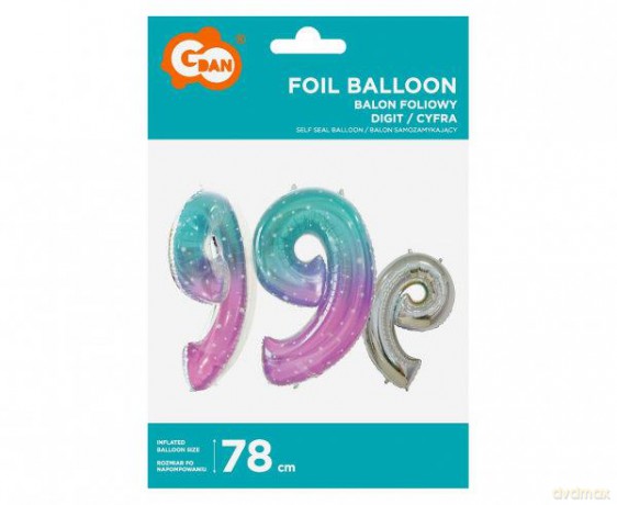 Balon foliowy Cyfra 9 Kosmos 78 cm BC-HKS9