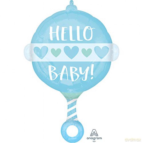 Balon foliowy grzechotka niebieski Baby Boy 43x60 cm 4155901