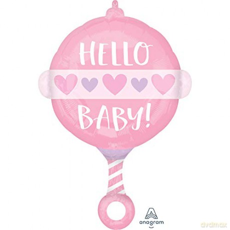 Balon foliowy grzechotka różowy Baby Boy 43x60 cm 4156001