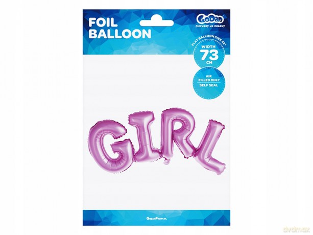 Balon foliowy Napis Girl, różowy, 73 cm