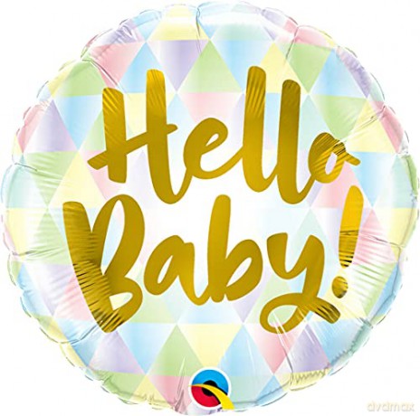 Balon foliowy QL CIR Hello Baby 18"