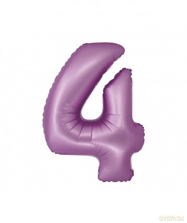 Balon foliowy Smart Cyfra 4 lawendowa matowa 76 cm