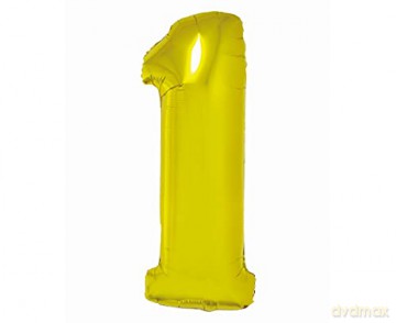 Balon foliowy Smart, Cyfra 1, złota, 76 cm