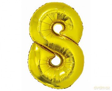 Balon foliowy Smart, Cyfra 8, złota, 76 cm