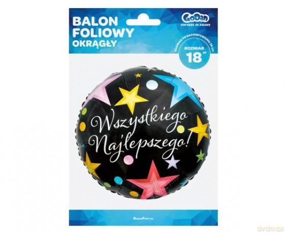 Balon foliowy Wszystkiego Najlepszego, 18"