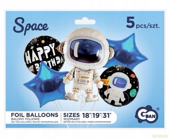 Balon foliowy zestaw Kosmos 5 szt BZ-HKOS
