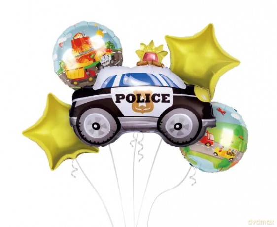 Balon foliowy zestaw Policja 5 szt BZ-HPOL