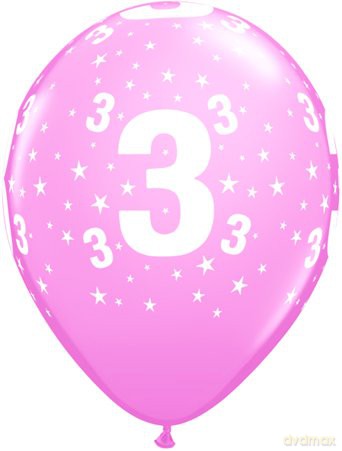 Balon QL 11'' z nadrukiem 3 pastel różowy