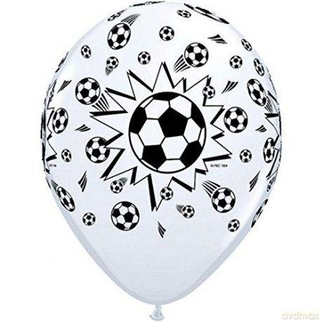 Balon QL 11" z nadrukiem Piłka nożna biały 6 szt