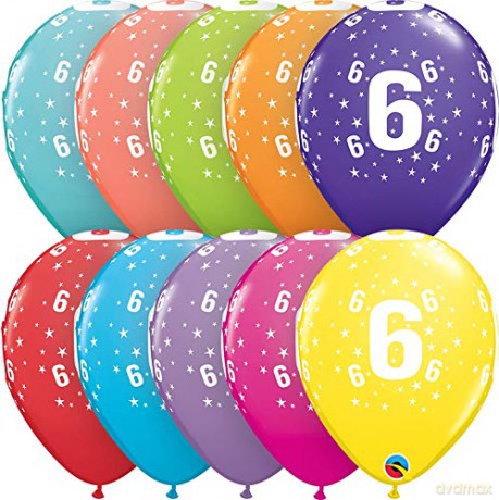 Balon QL z nadrukiem 6 Pastel mix tropikalny 6 szt