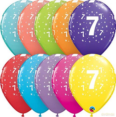Balon QL z nadrukiem 7 Pastel mix tropikalny 6 szt