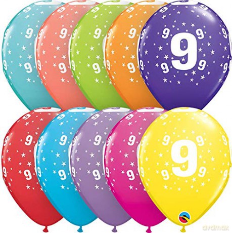 Balon QL z nadrukiem 9 Pastel mix tropikalny 6 szt