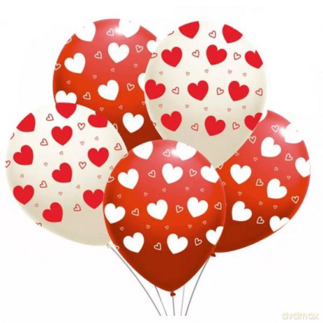 Balon z nadrukiem "serca" B385 5 szt