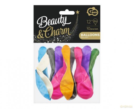 Balony Beauty&Charm metaliki mix 12'' 10 szt.