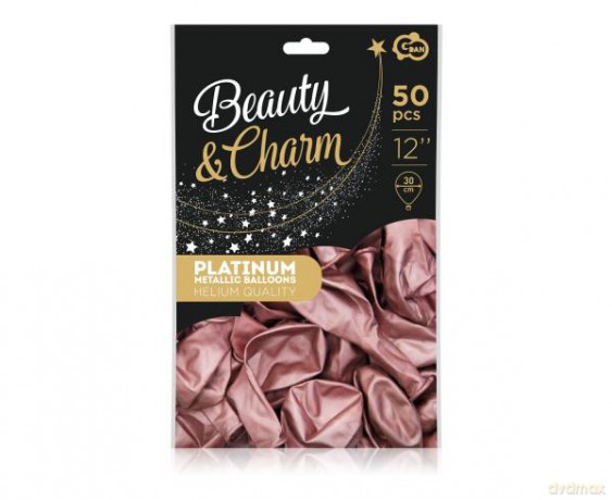 Balony Beauty&Charm platynowe różowe 12"/50 szt