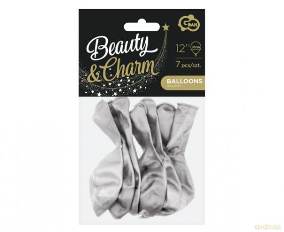 Balony Beauty&Charm platynowe/srebrne 12"/7szt