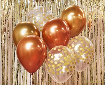 Balony bukiet B&C złoto-miedziany 7 szt