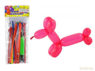 Balony długie z pompką 20 szt w worku 457980