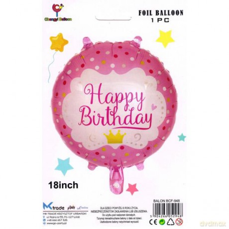 Balony Happy Birthday, 46 cm BCF-948