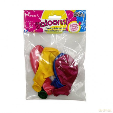 Balony metalik mix 10 kolorów 30 cm, 5 szt.