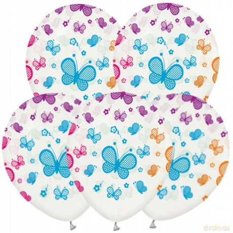 Balony Motylki 5 sztuk 12"