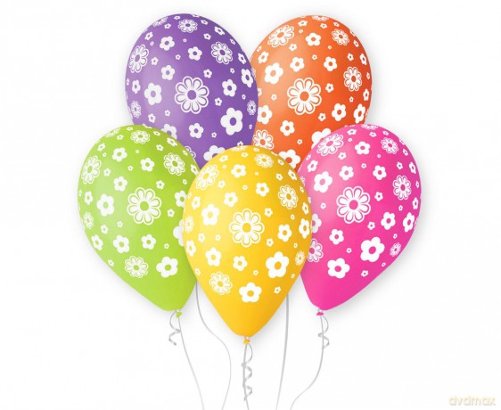 Balony premium "Kwiatuszki" 12" op5 szt GS110/P107