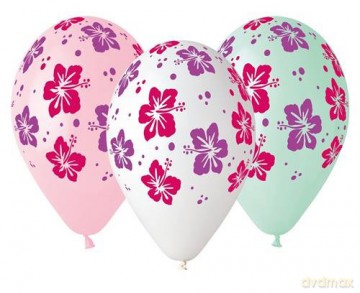 Balony Premium hel "Hibiskus" 13" 5 sztuk GS120/760