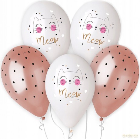 Balony Prremium Hel Kotek 5 sztuk 13"