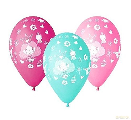Balony Prremium Księżniczka nad. 1 kolor 5 sztuk 12"
