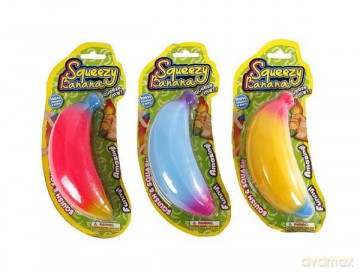 Banan super rozciągliwy, antystresowy / gniotek 14 cm, kolory tęczy 620940 mix op.24 szt