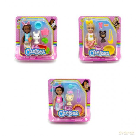 Barbie Lalka Chelsea urodziny ze zwierzątkami HGT08 mix