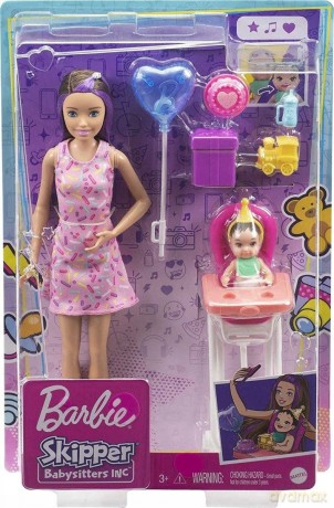 Barbie Lalka Skipper Miniurodziny krzesełko GRP40