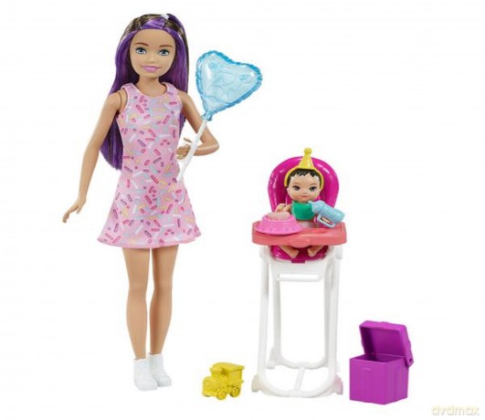 Barbie Lalka Skipper Miniurodziny krzesełko GRP40