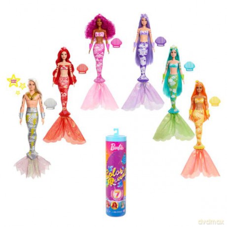Barbie Lalka Syrenka Kolorowa niespodzianka Color Reveal HDN68 mix