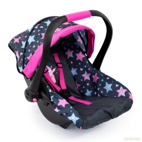 Bayer Fotelik samochodowy dla lalki Nosidełko z baldachimem granatowy gwiazdki 67906AA