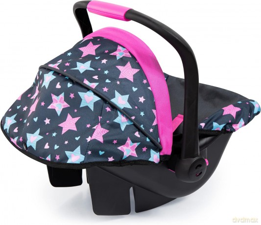 Bayer Fotelik samochodowy dla lalki Nosidełko z baldachimem granatowy gwiazdki 67906AA