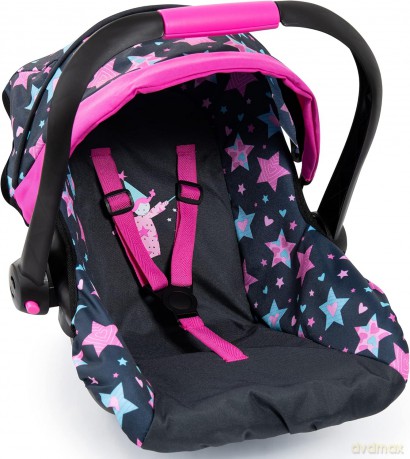 Bayer Fotelik samochodowy dla lalki Nosidełko z baldachimem granatowy gwiazdki 67906AA