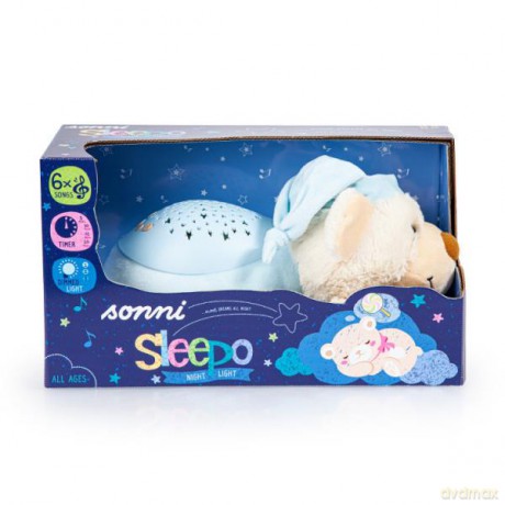 Bayer Miś lampka nocna niebieska 69508AA