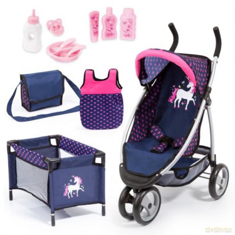 Bayer Wózek dla lalki Jogger Sport Mega Set 39954AC