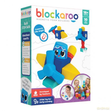 Blockaroo Zestaw mały Samolot 10 el. klocki magnetyczne [KLOCKI]