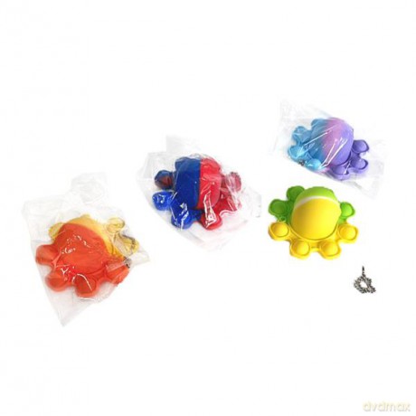 Brelok Ośmiorniczka silikonowa dwustronna gniotek 513440 mix