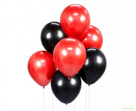 Bukiet balonowy B&C czerwono-czarny 7 szt