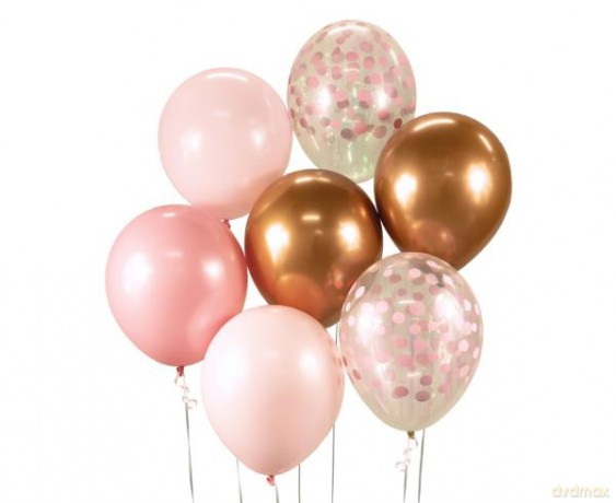 Bukiet balonowy Beauty&Charm różowo-miedziany 7 szt. 30 cm BB-RMD7
