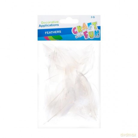 CF Ozdoba dekoracyjna Piórka białe 5-9 cm 3g
