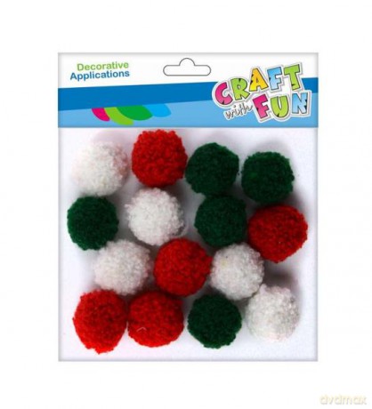 CF Ozdoba dekoracyjna Pompony kaszmir mix kolorów 2 cm 12szt/op